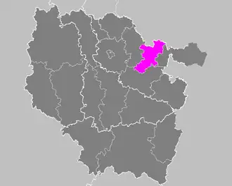 Arrondissement Forbach na mapě regionu Lotrinsko