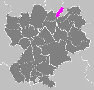 Arrondissement Gex na mapě regionu Rhône-Alpes