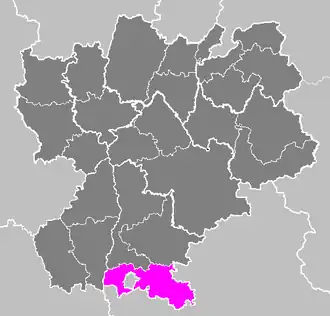 Arrondissement Nyons na mapě regionu Rhône-Alpes