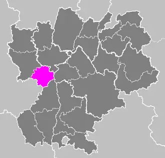 Arrondissement Saint-Étienne na mapě regionu Rhône-Alpes