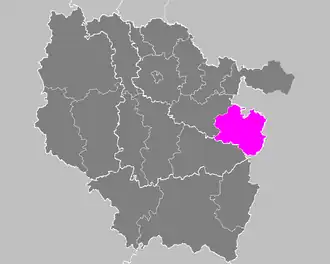 Arrondissement Sarrebourg na mapě regionu Lotrinsko