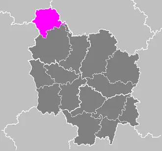 Arrondissement Sens na mapě regionu Burgundsko