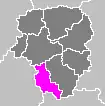Arrondissement Brive-la-Gaillarde na mapě regionu Limousin