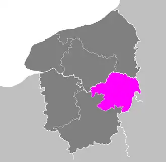Arrondissement Les Andelys na mapě Horní Normandie