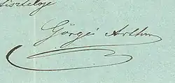 Artúr Görgey – podpis