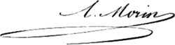 Arthur Morin – podpis