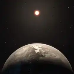 Exoplaneta Ross 128 b v představách umělce