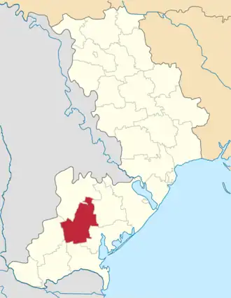 Poloha rajónu v Oděské oblasti