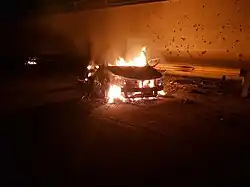 Auto, ve kterém jel Kásim Sulejmání