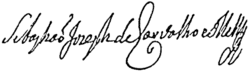 Sebastião José de Carvalho e Melo – podpis