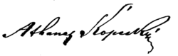 Atanáš Kopecký – podpis