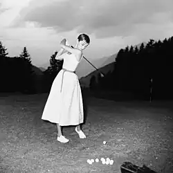 Audrey Hepburnová na Bürgenstocku hraje golf