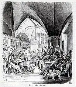 Auerbachův sklep kolem roku 1840