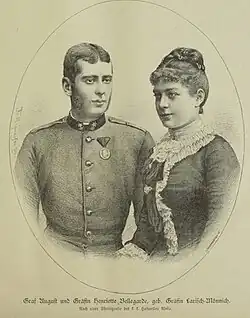 Hrabě August Bellegarde s manželkou Henriettou, rozenou Larisch-Mönnich (1887)