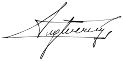 Augustin Teverný – podpis
