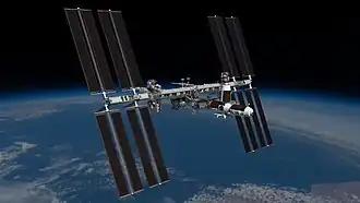 Počítačová vizualizace umístění budoucího Orbitálního segmentu Axiom na ISS