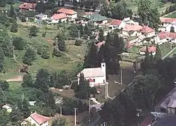 Letecký pohled na Bázakerettye