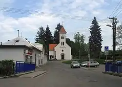 Náves s kostelem sv. Bartoloměje