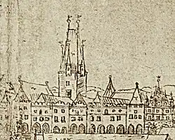 Břidlicová věž na Willenbergově vedutě z roku 1602