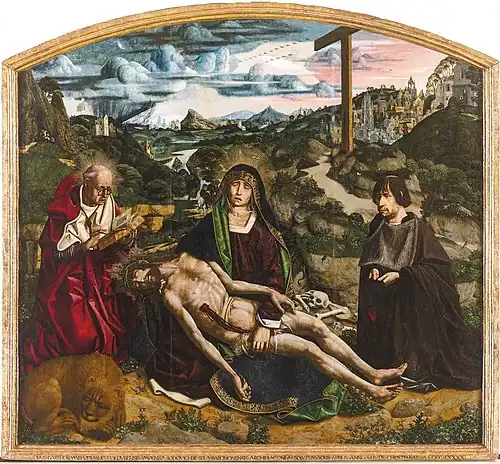 Piedad s Canonem Lluís Desplà, 1490
