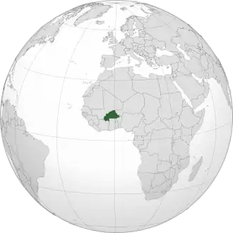 Poloha Burkiny Faso