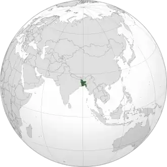 Poloha Bangladéše