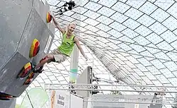 Monika Retschy na SP 2012 v boulderingu v Mnichově