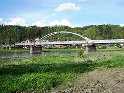 Most Carolabrücke přes Labe v Bad Schandau