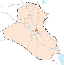 Umístění guvernorátu Bagdád v Iráku