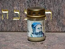 Svíce s fiktivním portrétem rabi Šim'ona ben Jochaje