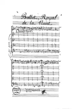 Titulní strana Baletu Noci