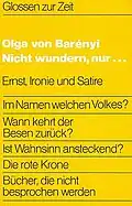 Obálka knihy Nicht wundern, nur…, Verlag Hohe Warte von Bebenburg, Pähl 1977 (?).