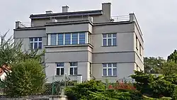 Puristická Bargerova vila, zahradní průčelí, Týn nad Vltavou