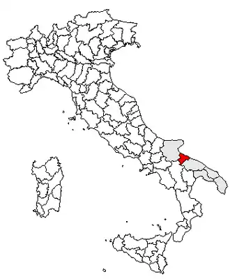 Barletta-Andria-Trani na mapě Itálie