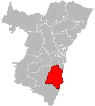 Kanton na mapě departementu Bas-Rhin