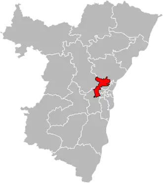 Kanton na mapě departementu Bas-Rhin