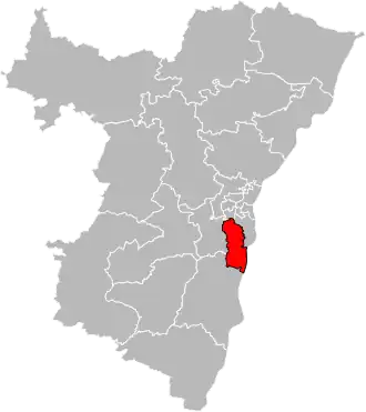 Kanton na mapě departementu Bas-Rhin