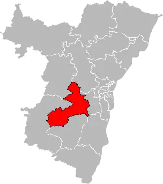 Kanton na mapě departementu Bas-Rhin