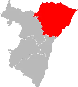 Arrondissement Haguenau-Wissembourg na mapě departementu Bas-Rhin