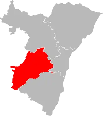 Arrondissement Molsheim na mapě departementu Bas-Rhin