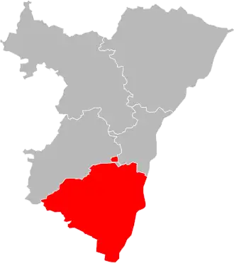 Arrondissement Sélestat-Erstein na mapě departementu Bas-Rhin