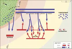 Rozložení sil během prvního útoku