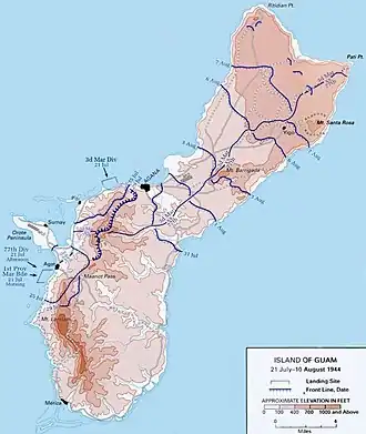 Vývoj frontové linie na Guamu