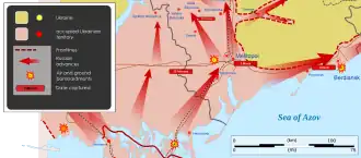 Přibližná situace těsně po ruské invazi