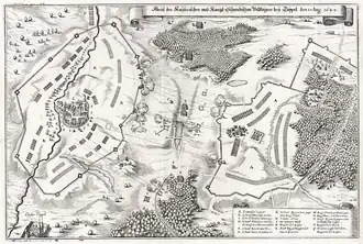 Střetnutí u Teplé na rytině Matthäuse Meriana, 1647