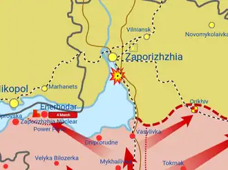 Přibližná situace těsně po ruské invazi