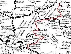 Schéma vedení trati (1902)