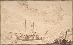 Beach Scene with Boats