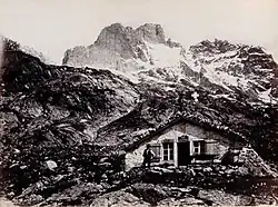 Horská chata Glecksteinhütte a Wetterhorn, 1880