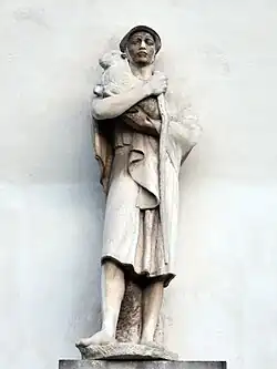 Dobrý pastýř (1940-49), mramor, Kostel Nejsvětějšího srdce Páně